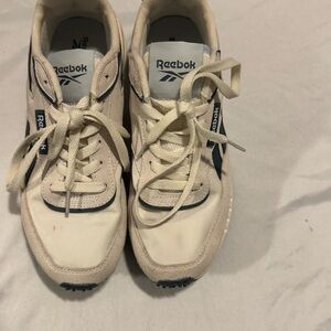 Reebok Cream and Navy Blue Sneakers